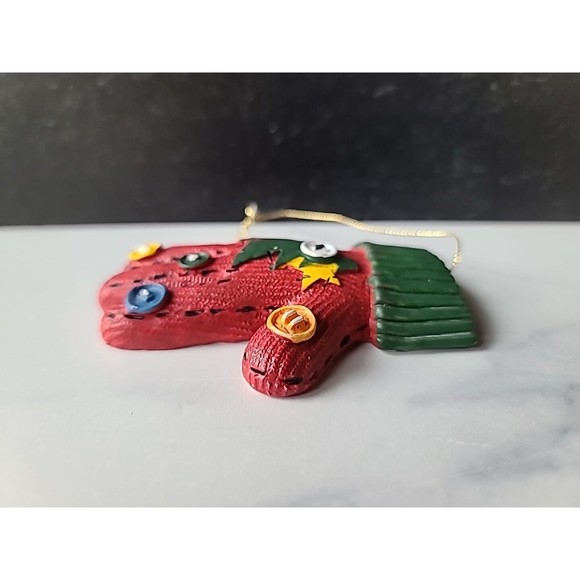 Vintage Ceramic Christmas Mitten Ornament - Picture 3 of 10